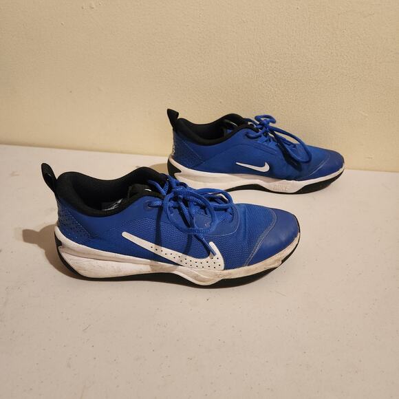 Nike Omni Kids Sz 6.5Y Multi-Court Sneakers Low Blue White Running Shoes - Picture 1 of 8